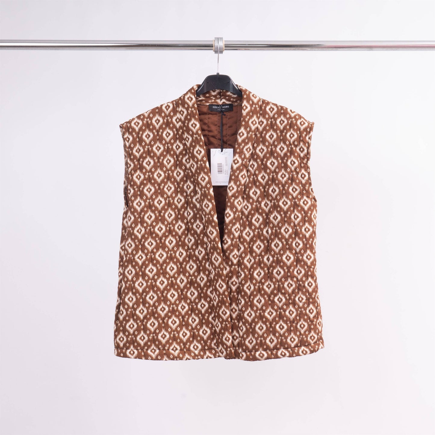 Sleeveless Vest Jacket: Brown