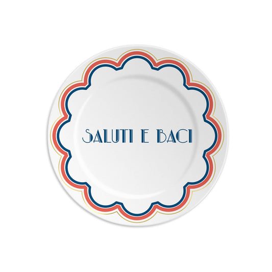 SALUTI E BACI (Greetings and Kisses) Porcelain Plate - Small
