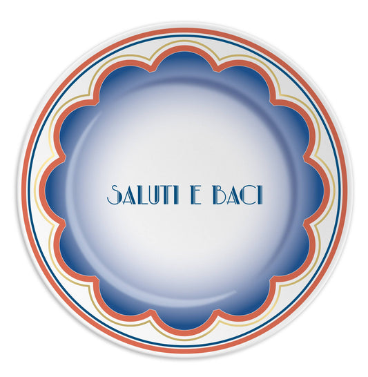 SALUTI E BACI (Greetings and Kisses) Porcelain Plate - Large