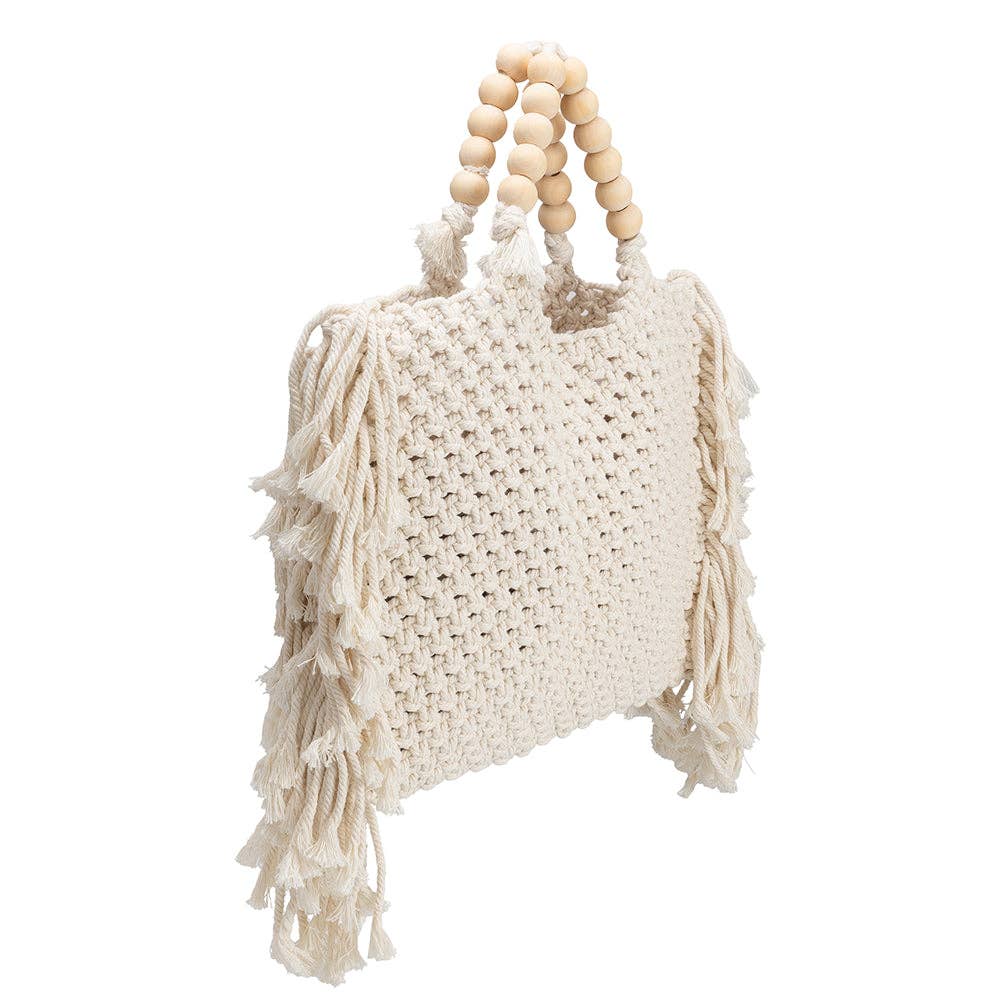 Lilibeth Cream Crotchet Large Tote Bag