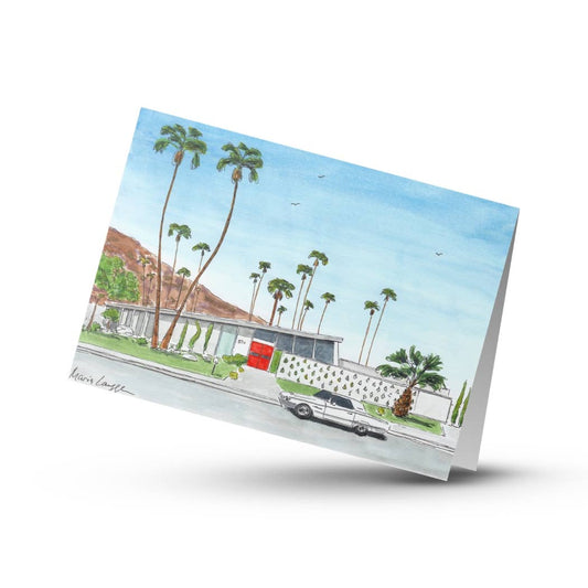 Palm Spring House Folded Greeting Card with Envelope (5x7)
