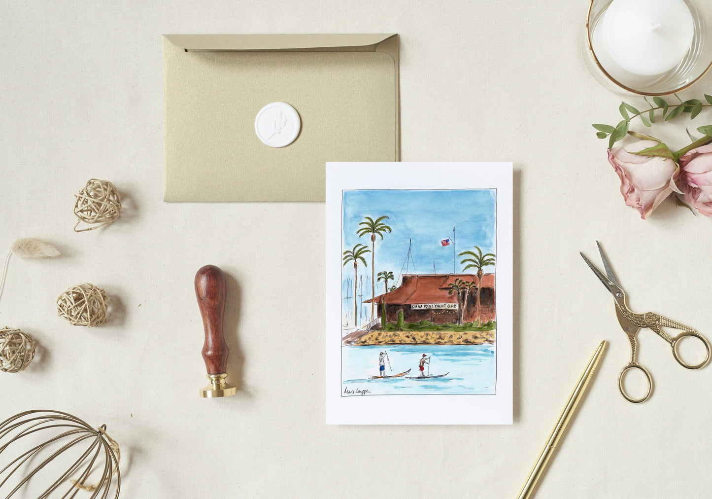 Dana Point Yacht Club Folded Greeting Card with Envelope (5x7)