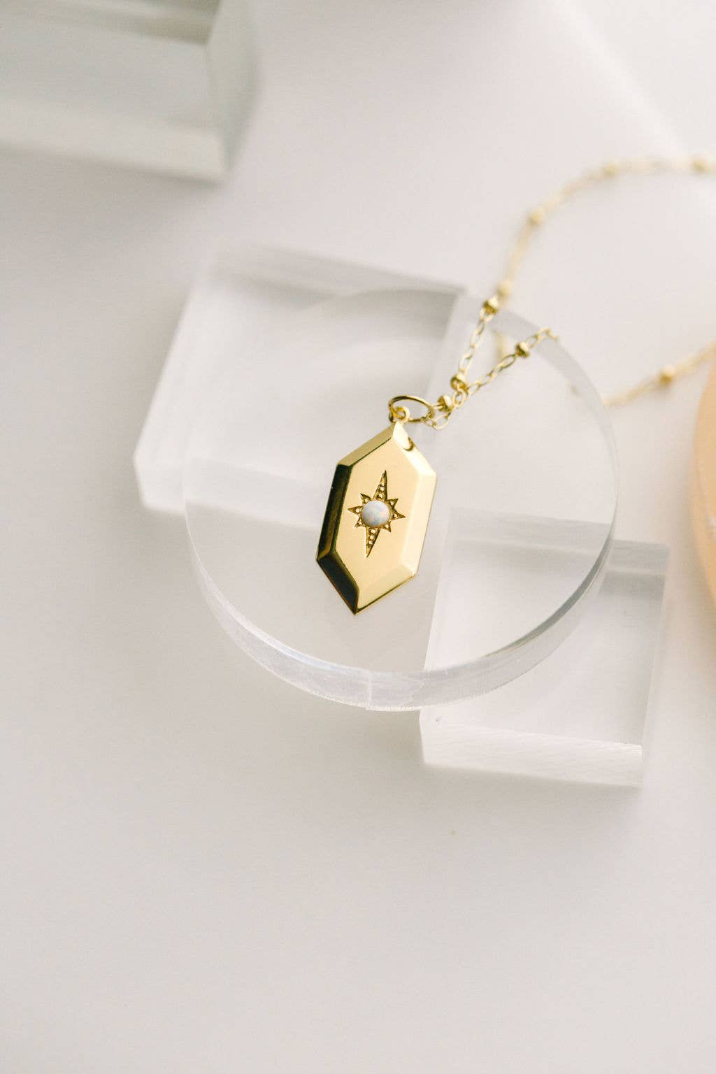 Sloane Opal Amulet Necklace in Gold