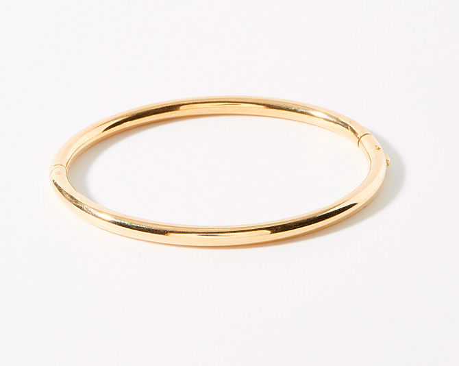 Sofia-Hinge Bangle - 14K Gold Steel: Yellow Gold