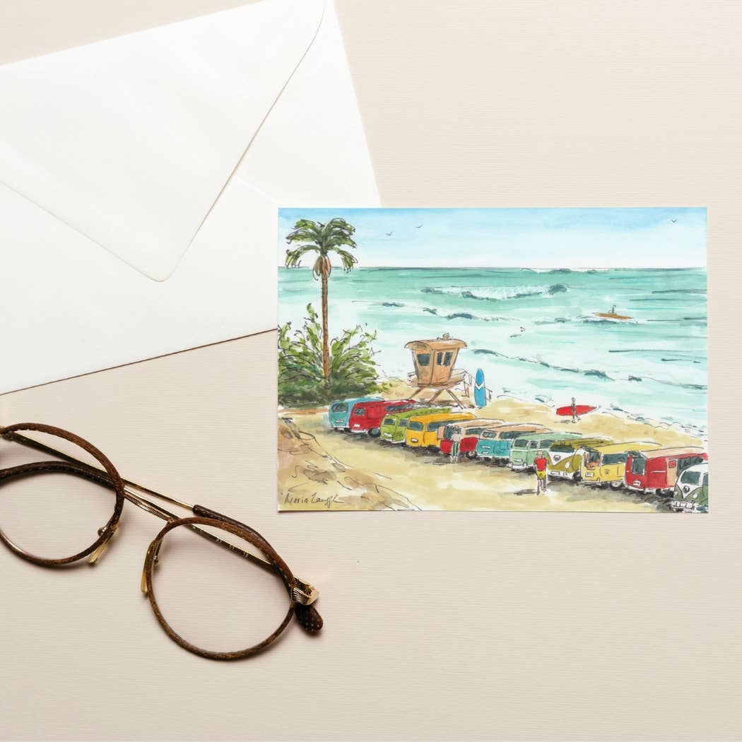San Onofre State Beach Folded Greeting Card w Envelope (5x7)