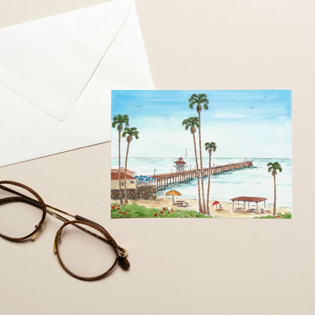 San Clemente Pier Folded Greeting Card w Envelope (5x7)