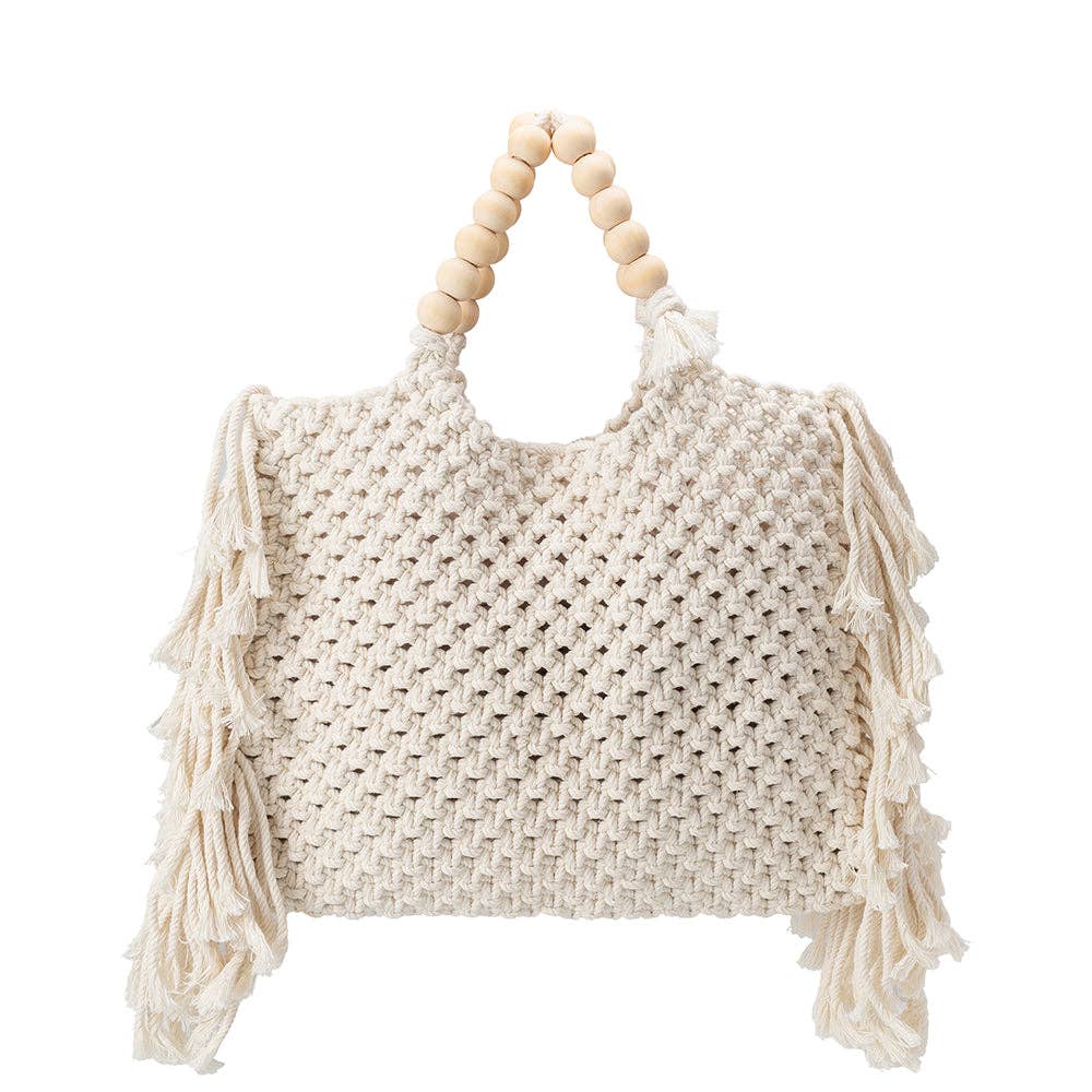 Lilibeth Cream Crotchet Large Tote Bag