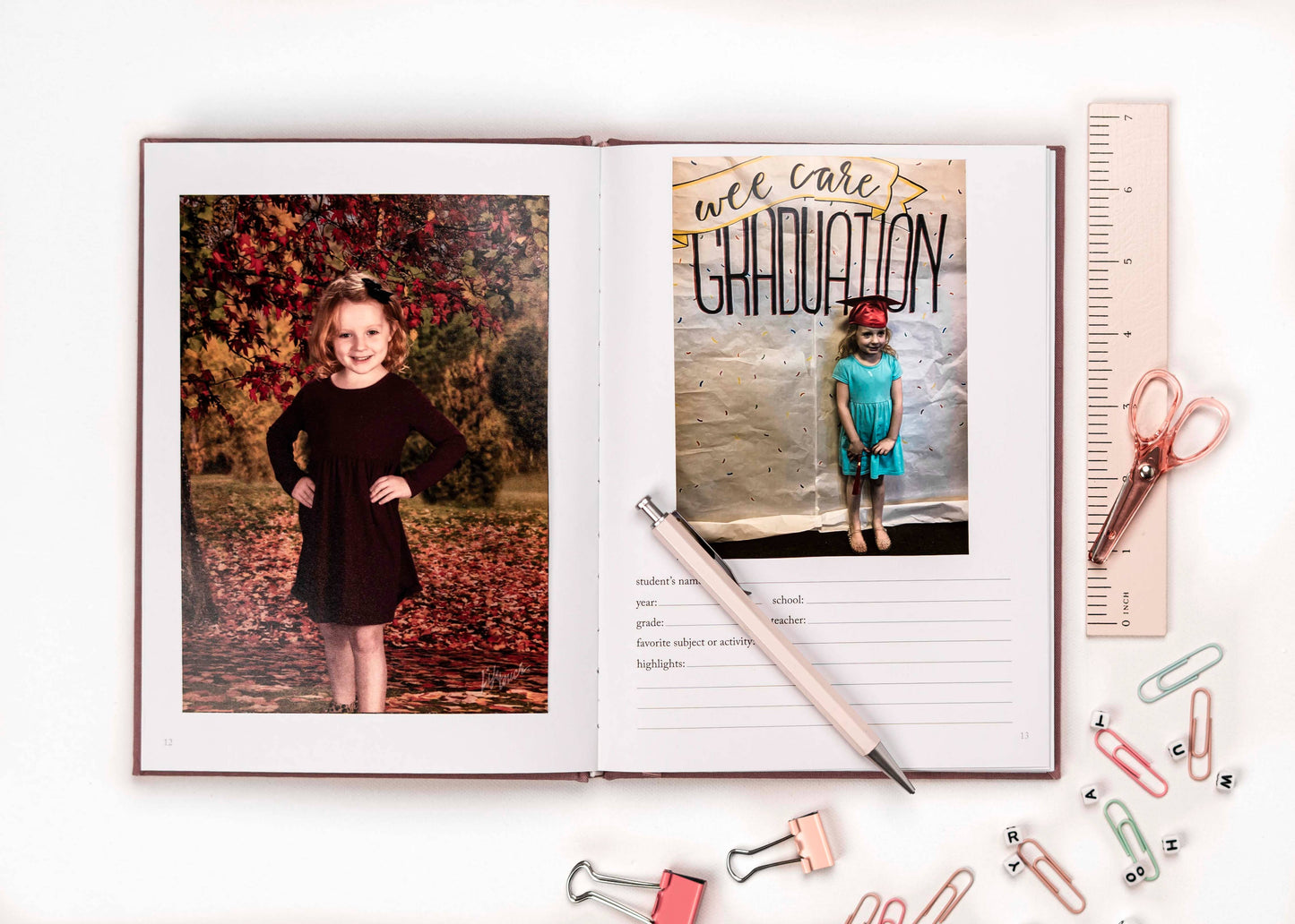 School Memory Book | Durable School Photo Book: Blue