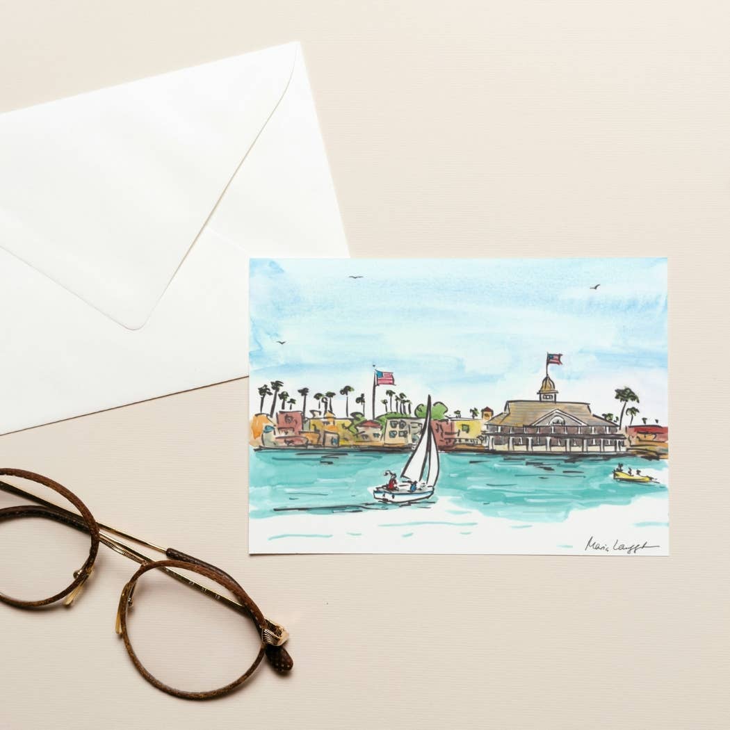 Balboa Paviolion Newport Folded Greeting Card w Envelope (5x7)