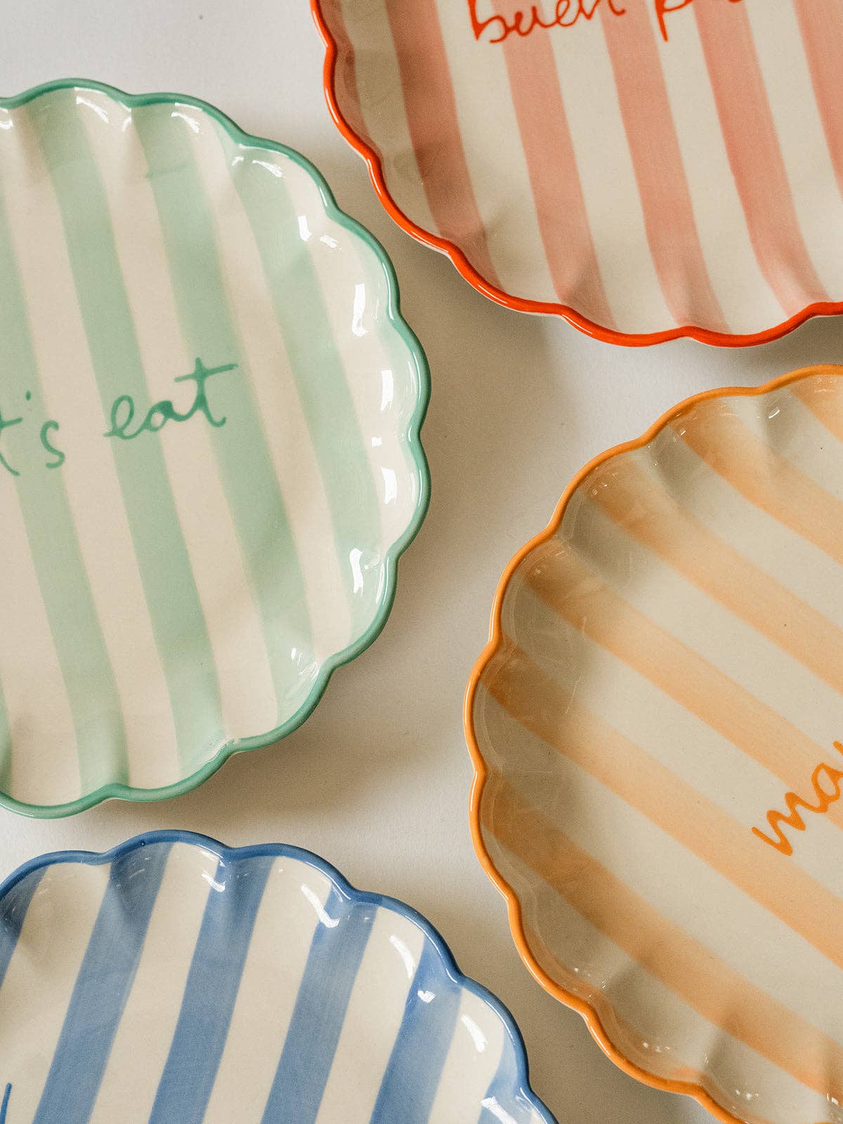 Kinsey Scallop Dessert Plate (Green): "let's eat"