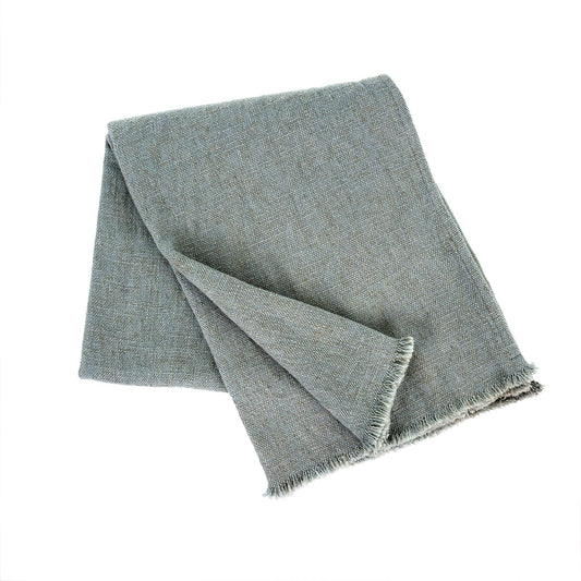 Selena Linen End of Bed Blanket - Duck Egg