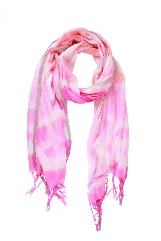 Faded Tie Dye Scarf with Twisted Fringe
