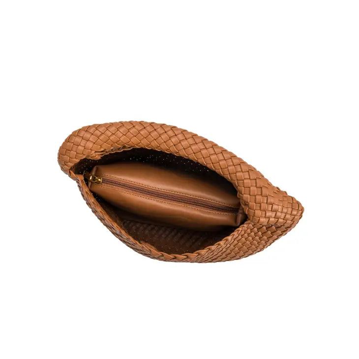 Johanna Recycled Vegan Shoulder Bag in Saddle