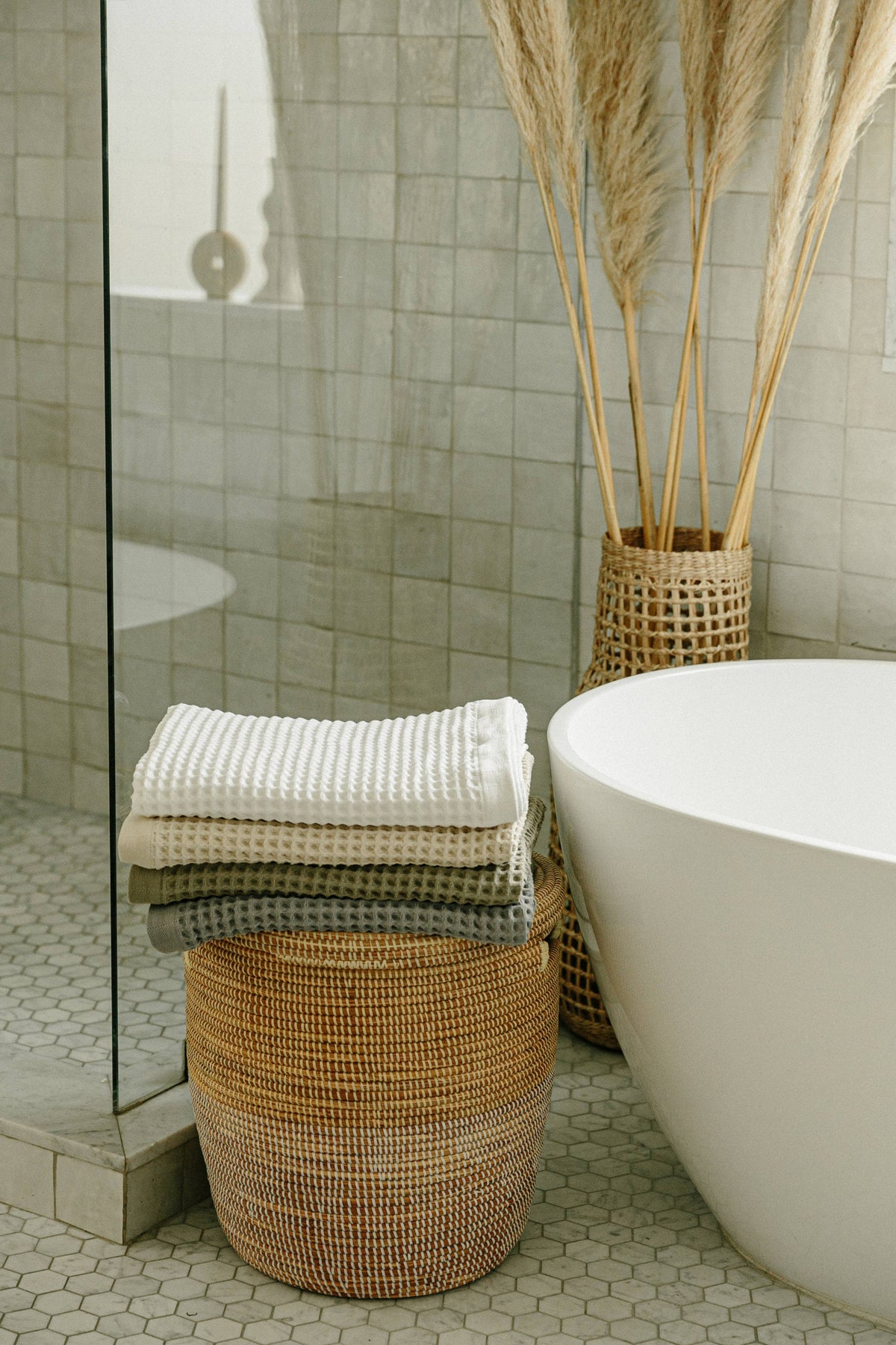 Weight Less Design Examples Organic Weightless Waffle Hand Towel: Aloe / Individual – Luxe Studio ...