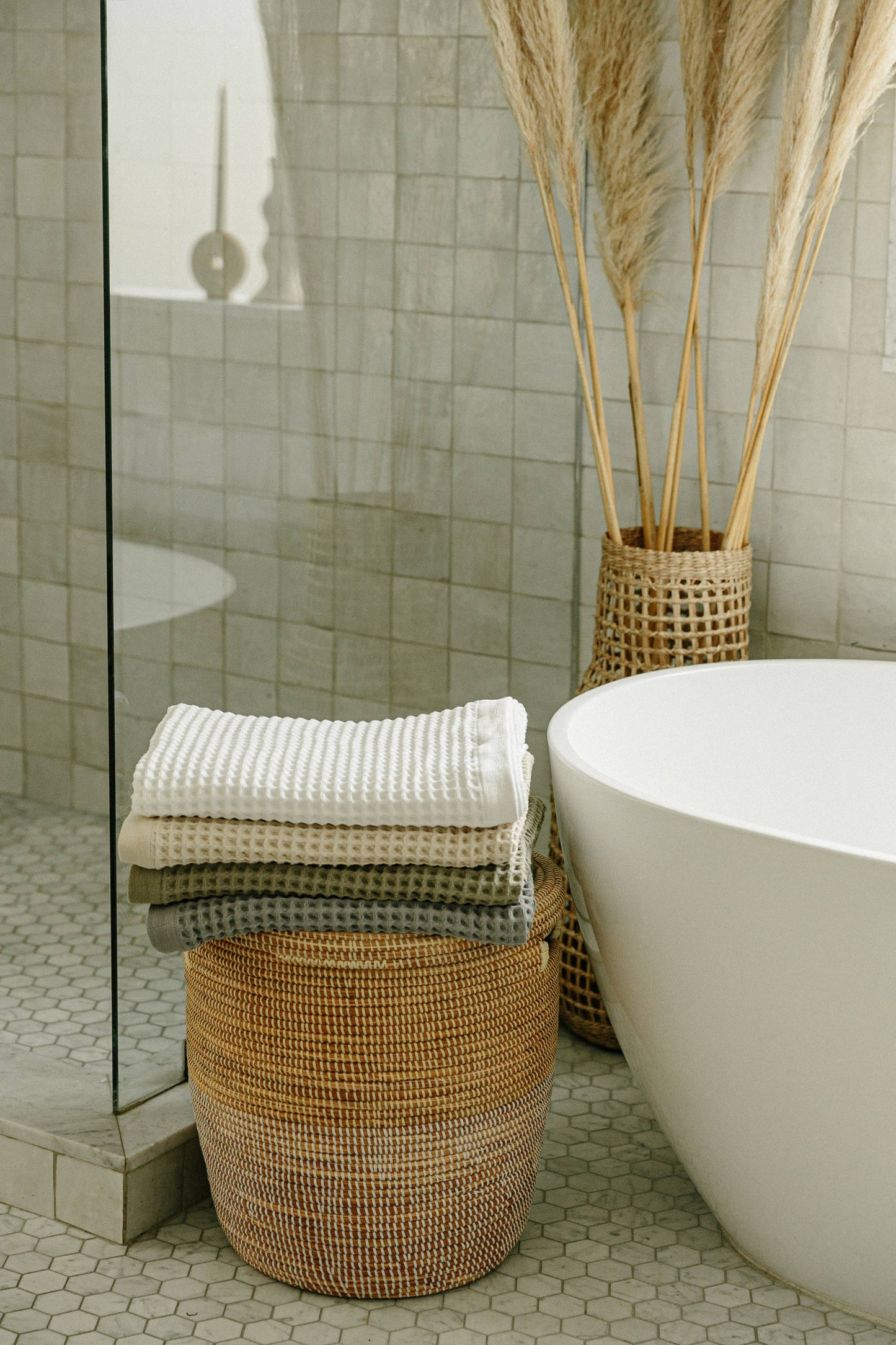 Organic Weightless Waffle Hand Towel: Aloe / Individual