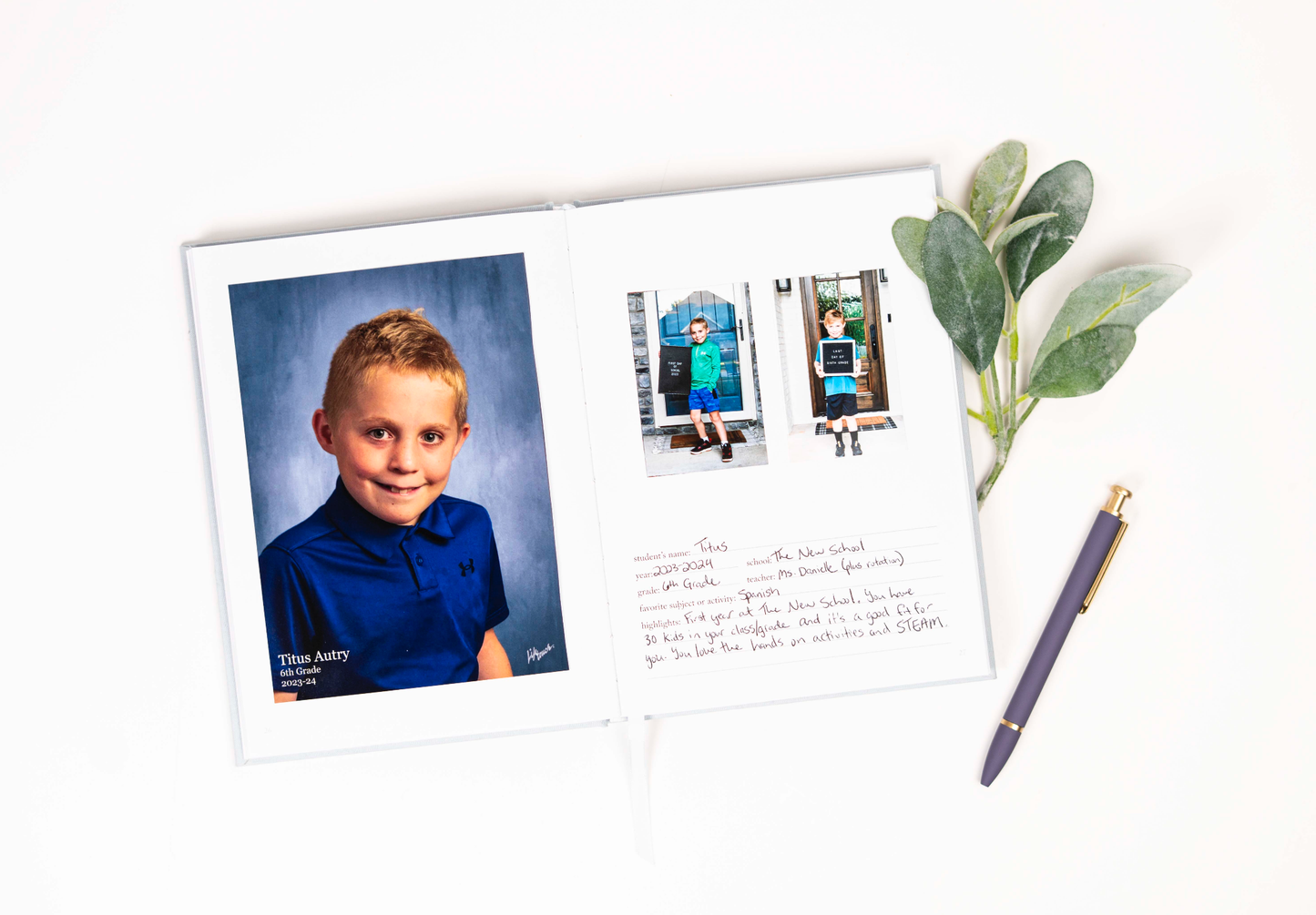 School Memory Book | Durable School Photo Book: Blue