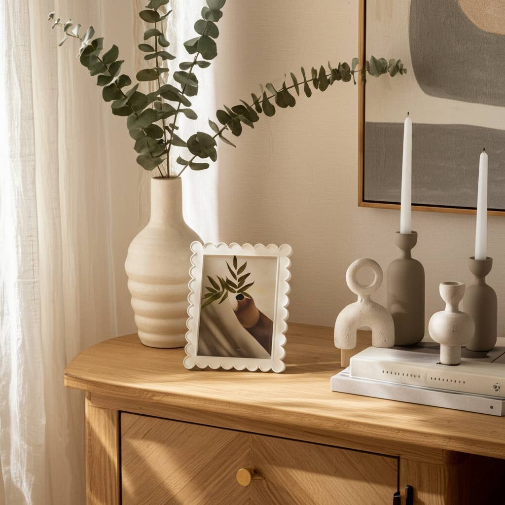 Resin Scallop Edge Decorative Photo Frame - White, 8x10 in.