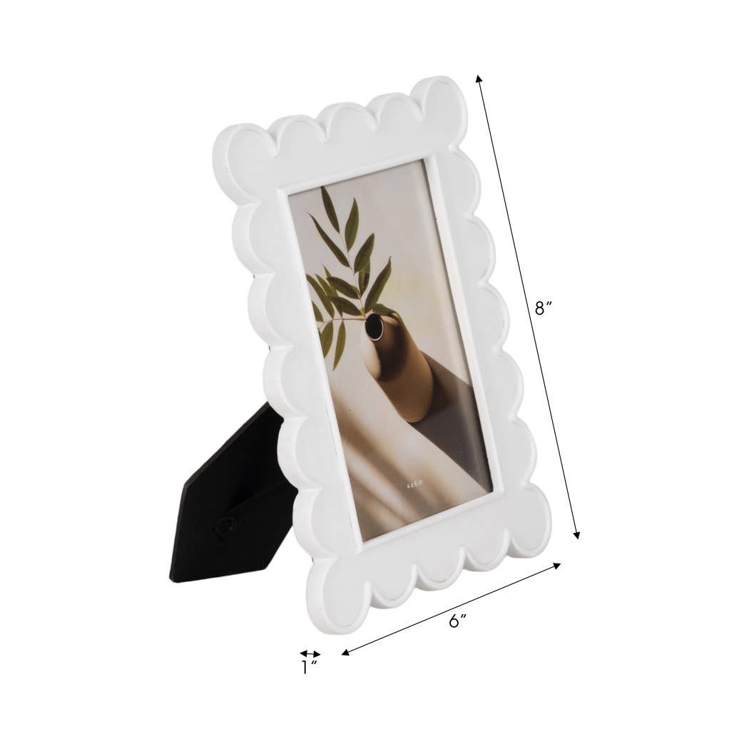 Resin Scallop Edge Decorative Photo Frame - White, 5x7 in.