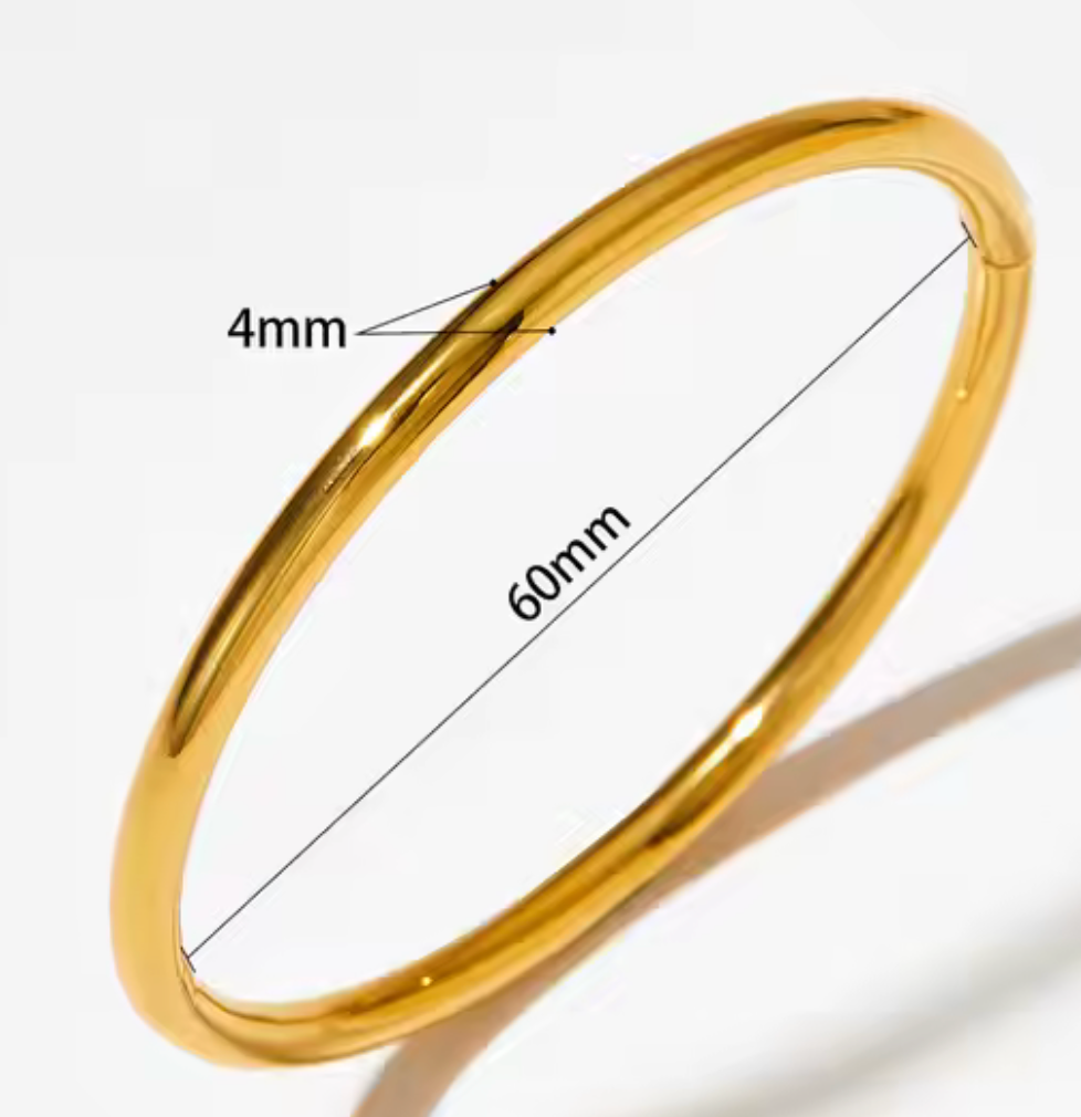 Sofia-Hinge Bangle - 14K Gold Steel: Yellow Gold