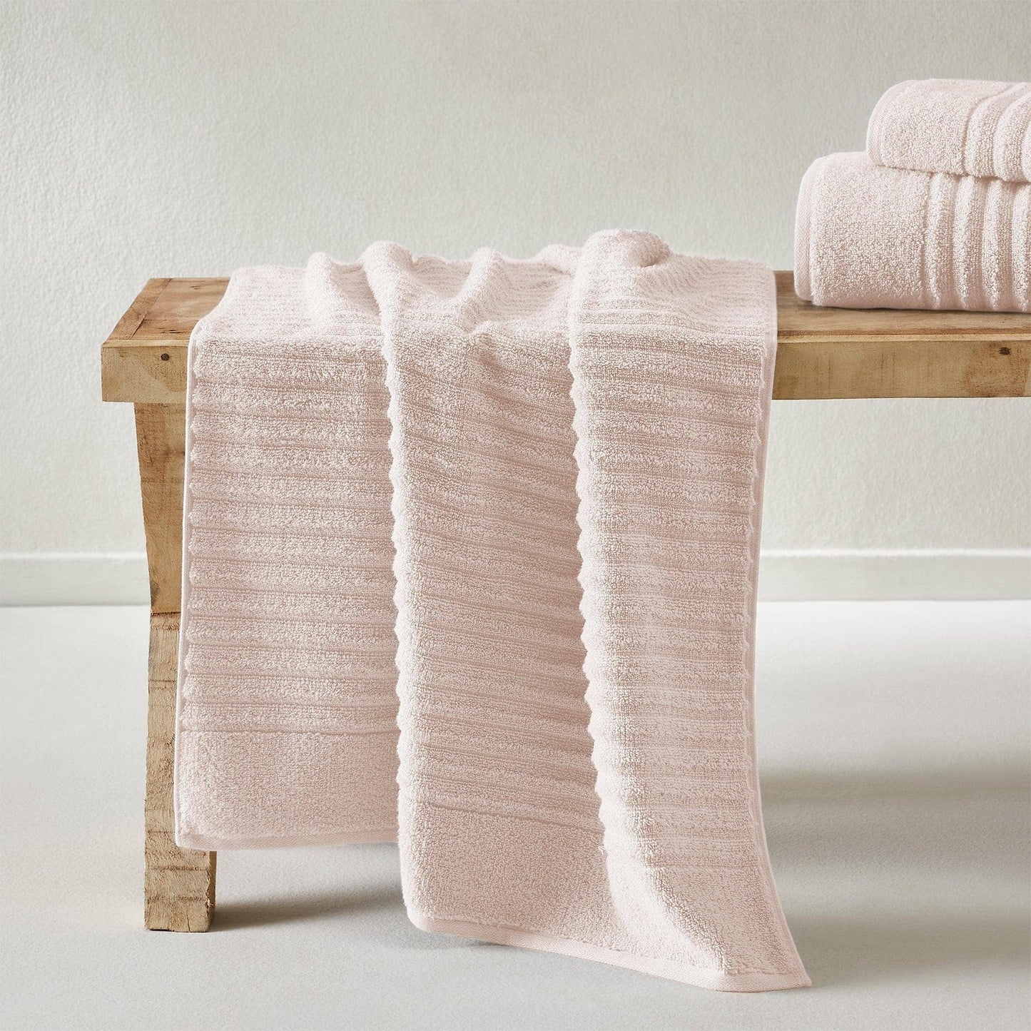 6 Piece Combed Cotton Bath Towels - Karina Collection: Blush