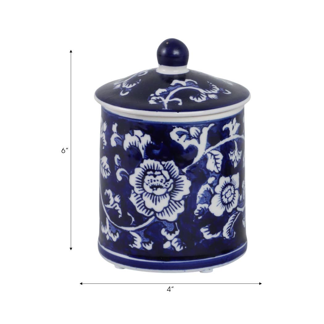 Chinoiserie Scented Candle with Lid - Blue, 6 in./8 Oz