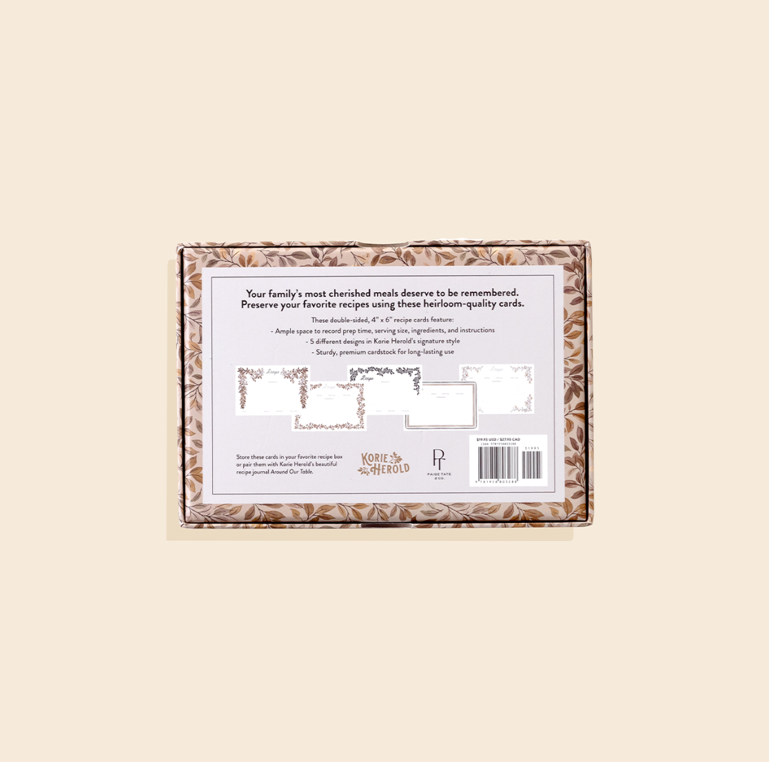 Recipe Cards: 50 Beautifully Designed 4x6 Recipe Cards
