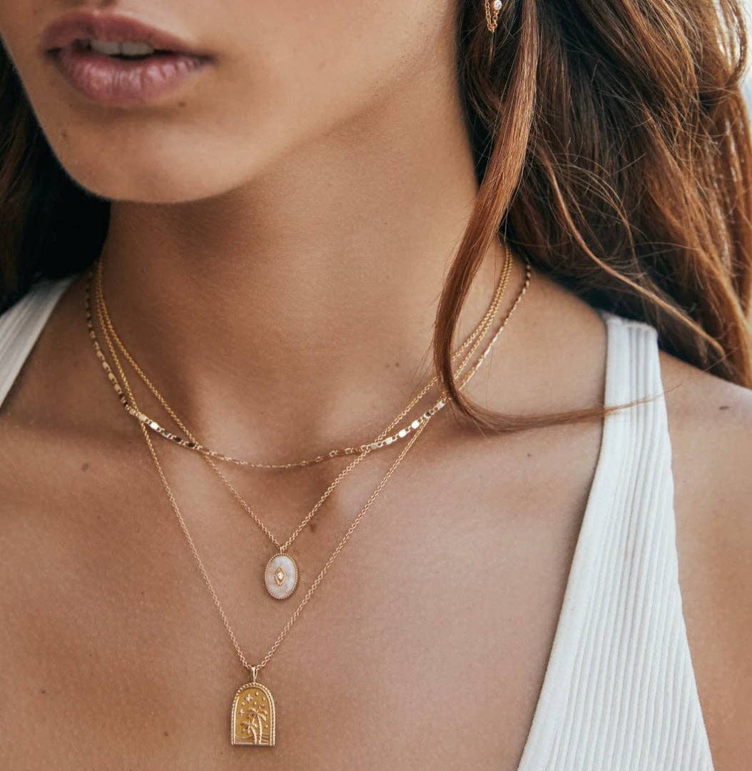Palm Tree - Breathe - 14K Gold Steel