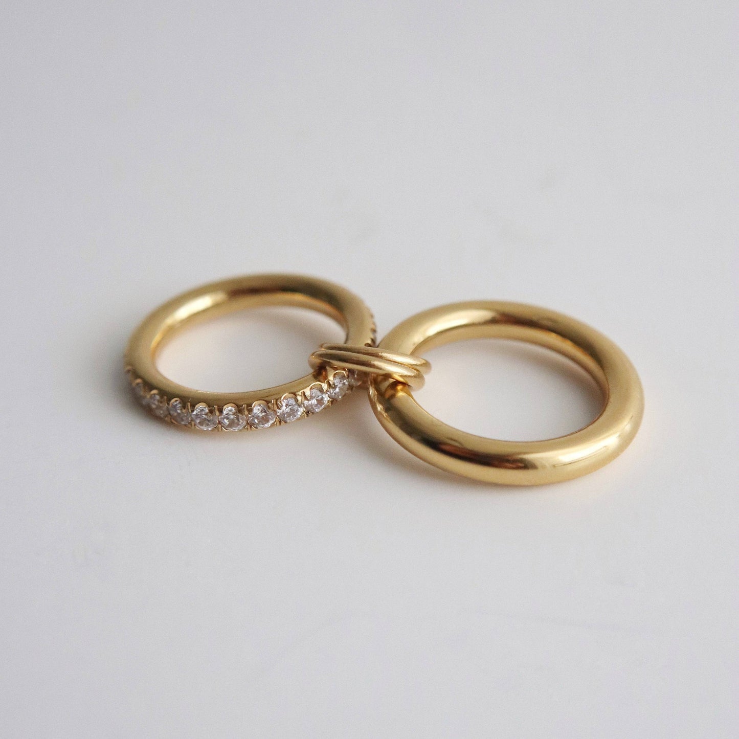 Cecilia Double Stacked Ring | CZ Interlocking Ring: 8