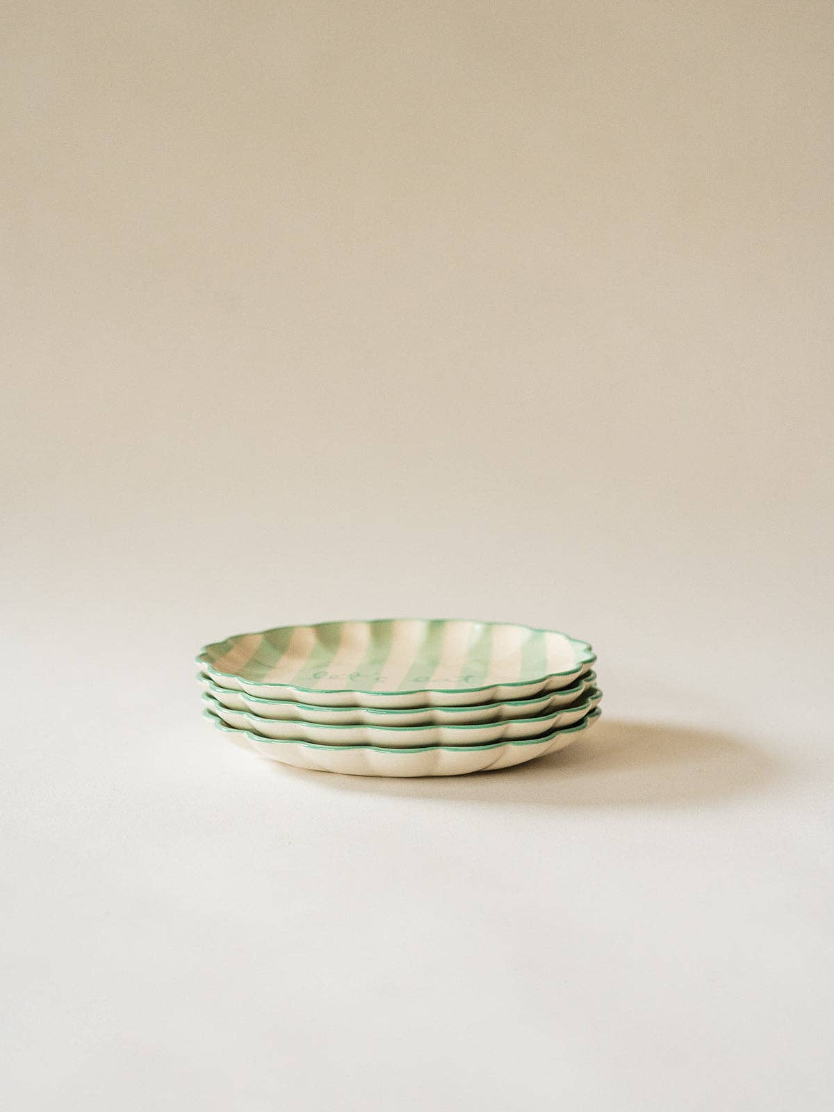 Kinsey Scallop Dessert Plate (Green): "let's eat"