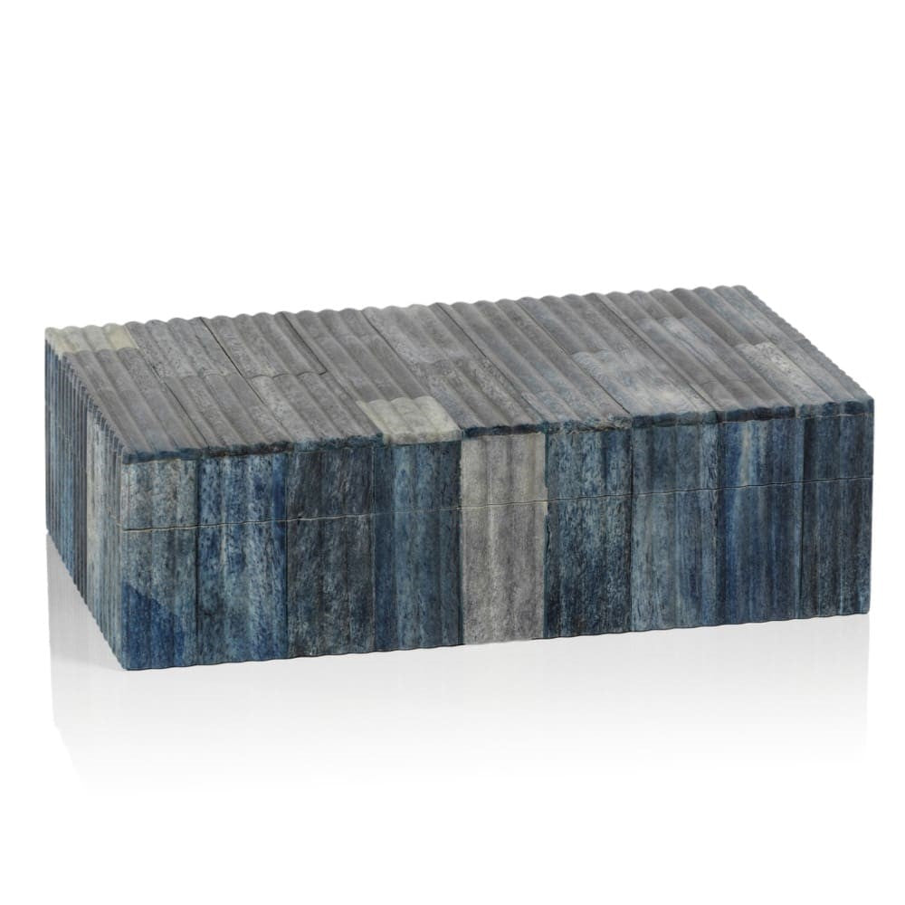 Blue Style Box Ribbed Blue Boned Inlaid Box – Luxe Studio Design