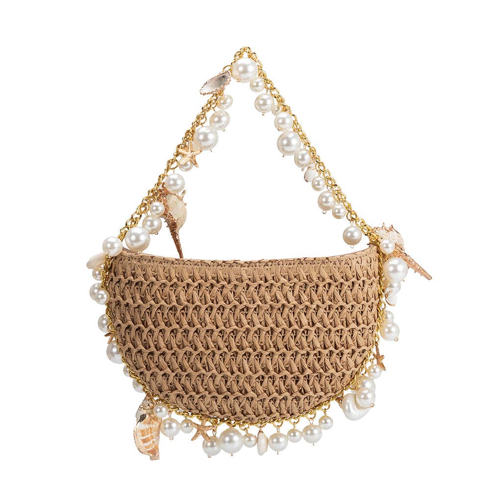 Isla Sand Small Shells Straw Top Handle Bag – Luxe Studio Design