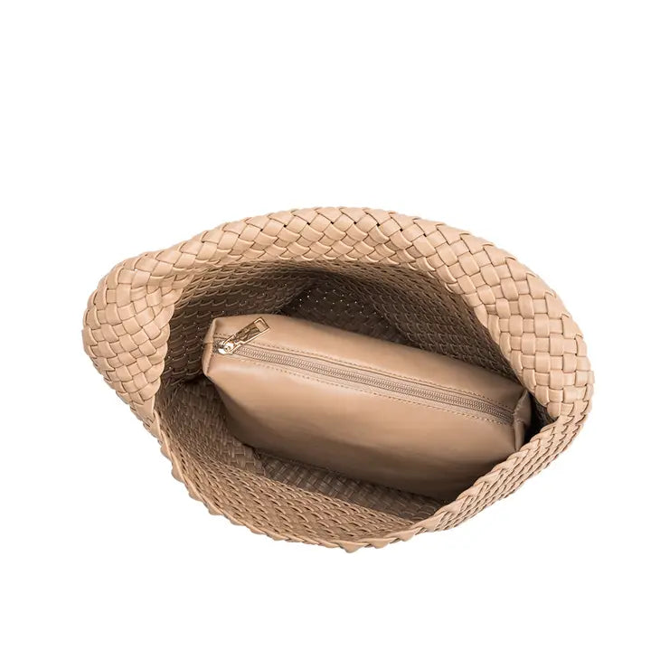 Johanna Recycled Vegan Shoulder Bag in Nude